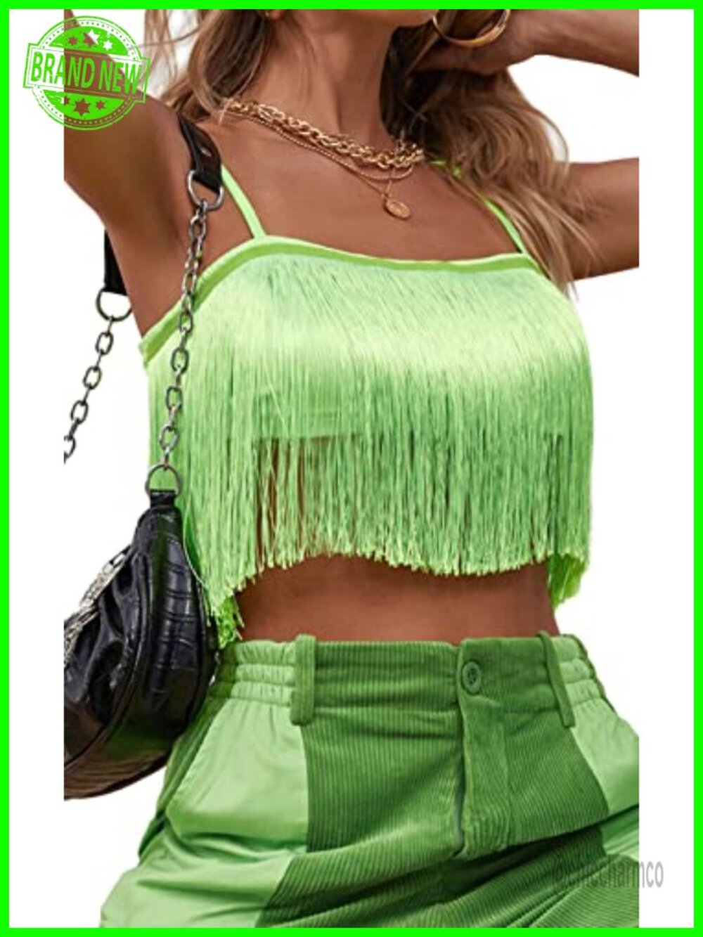 Women's Fringe Crop Tank Top Sleeveless Club Party Festival